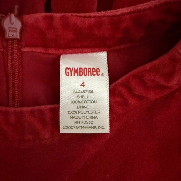 Gymboree EUC "Holiday Pictures 2007"Girls Red Velvet Size 4 Pleated Bow Dress - Picture 3 of 11